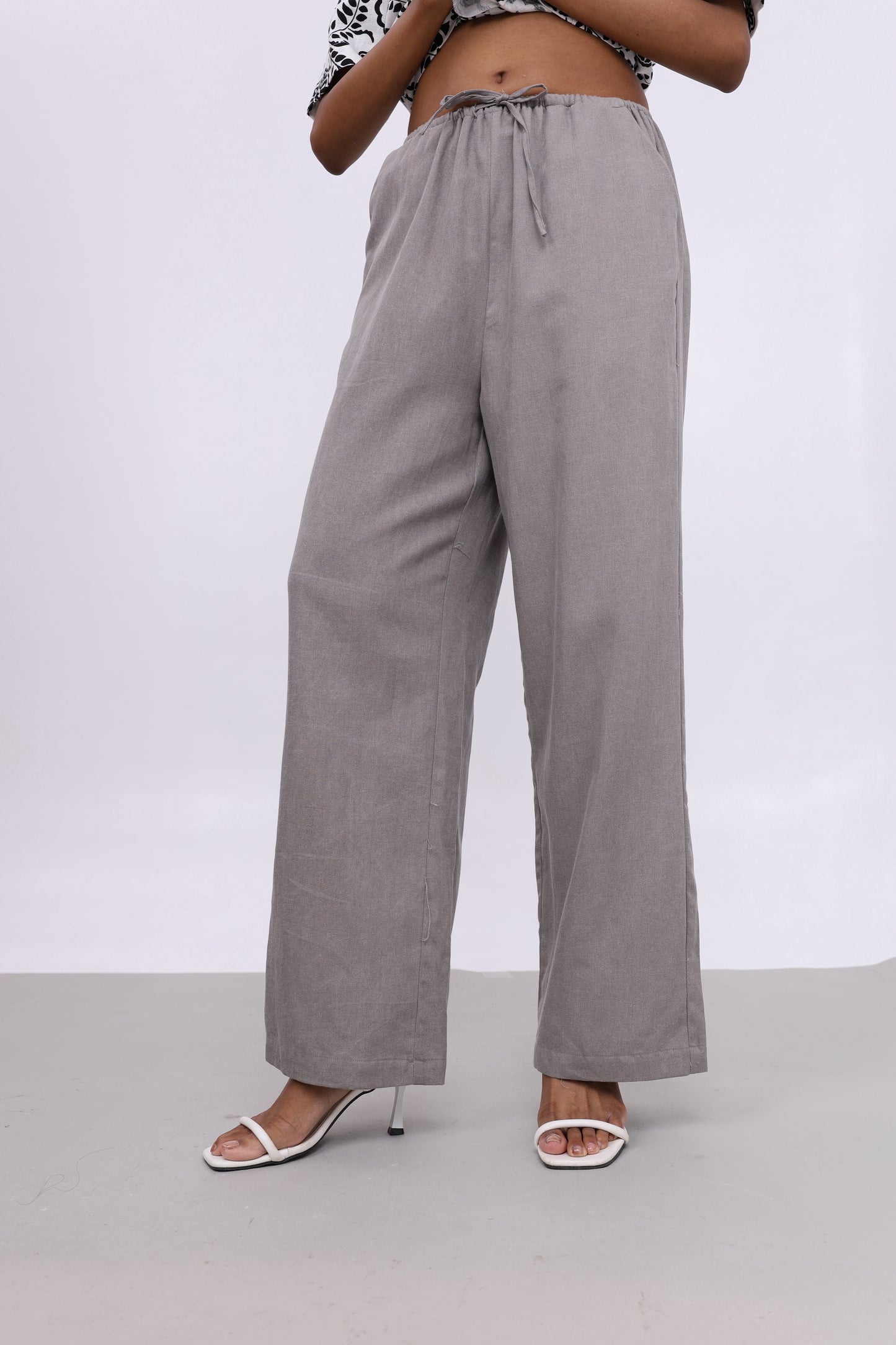 CHRISTINE LIGHT GREY COTTON PANTS