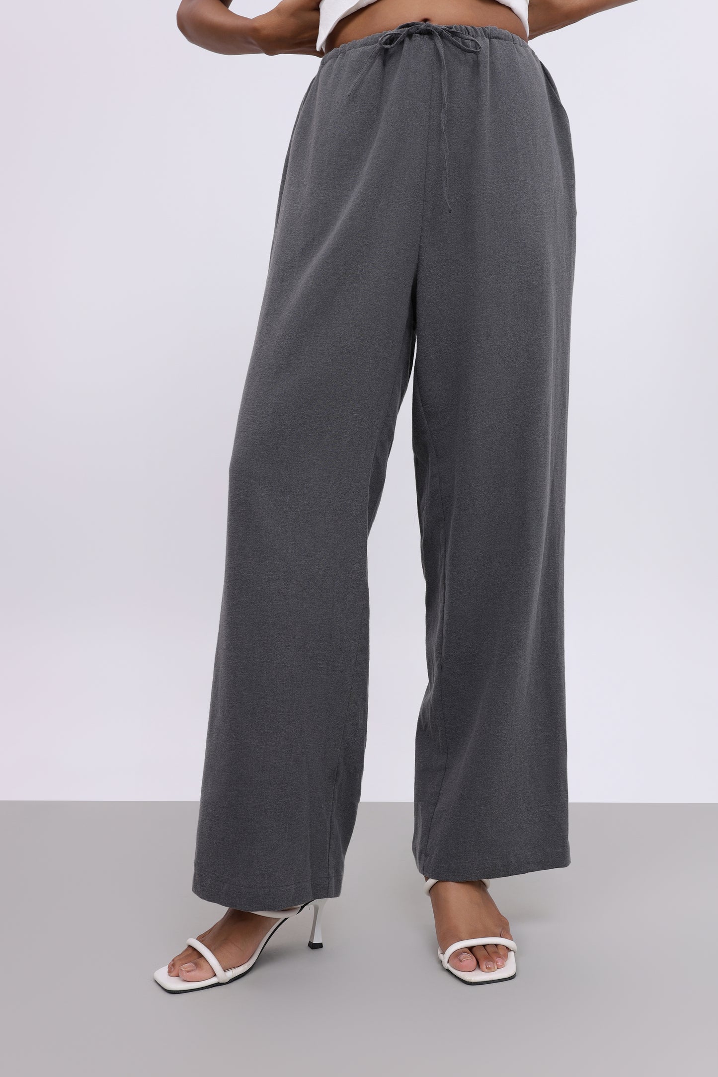 CHRISTINE DARK GREY COTTON PANTS