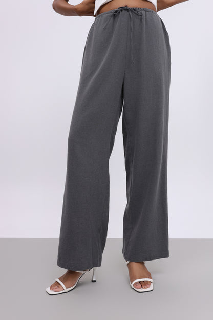 CHRISTINE DARK GREY COTTON PANTS