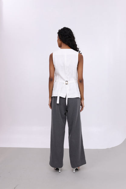 CHRISTINE DARK GREY COTTON PANTS