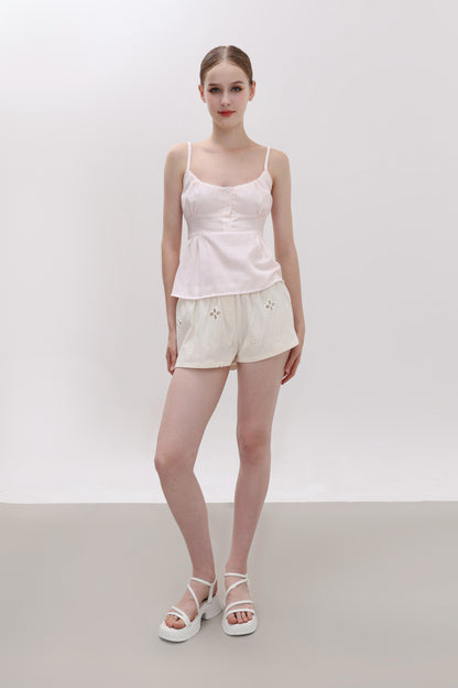 JANIE CREAM COTTON MINI SHORT