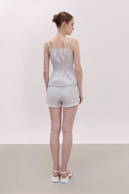 ELOISE MINT GINGHAM COTTON SHORTS