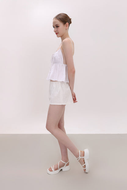 JANIE WHITE COTTON MINI SHORT