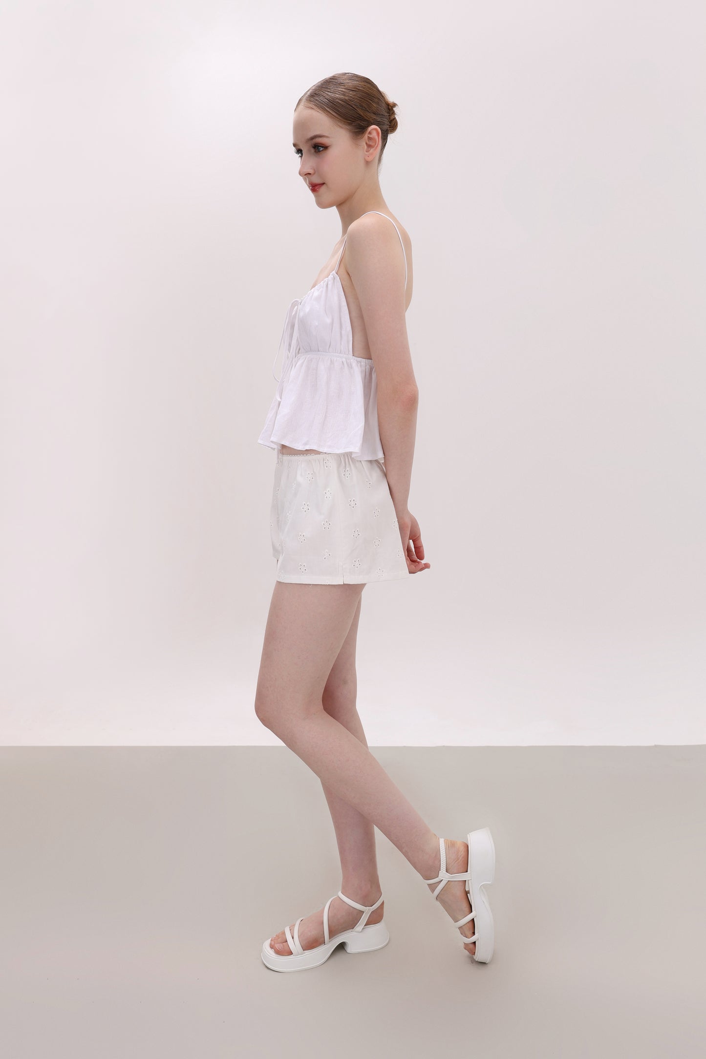 KATE WHITE LINEN BLEND TOPS