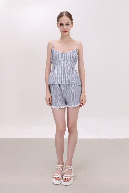 ELOISE STRIPED LINEN SHORTS