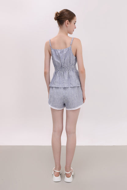 ELOISE STRIPED LINEN SHORTS