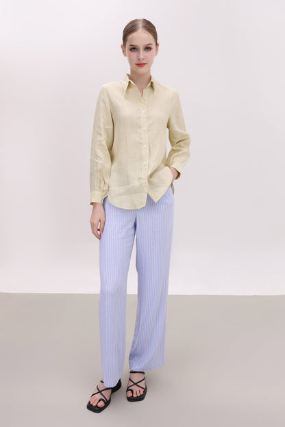 CHRISSY STRIPED LINEN BLEND PANTS