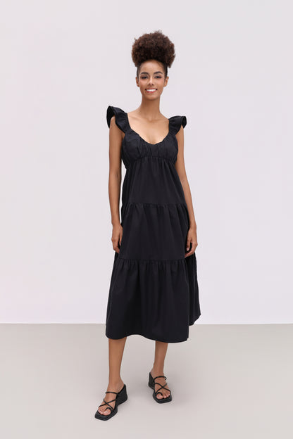 AMANDA BLACK COTTON DRESS