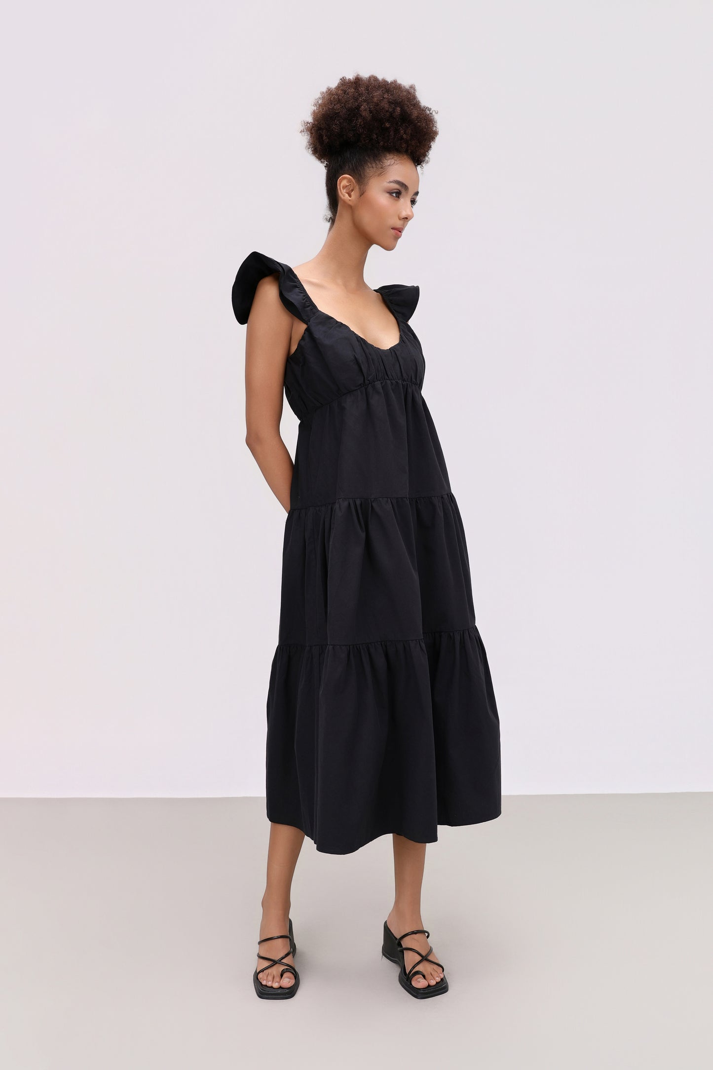 AMANDA BLACK COTTON DRESS