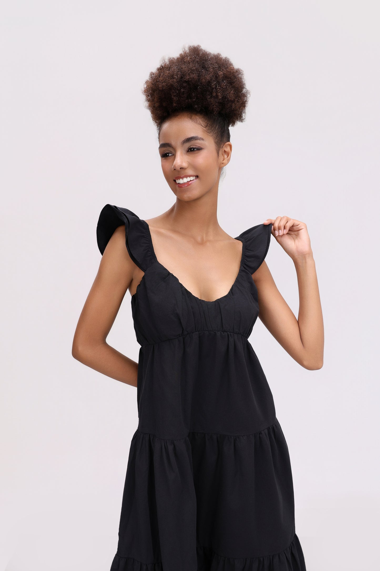 AMANDA BLACK COTTON DRESS
