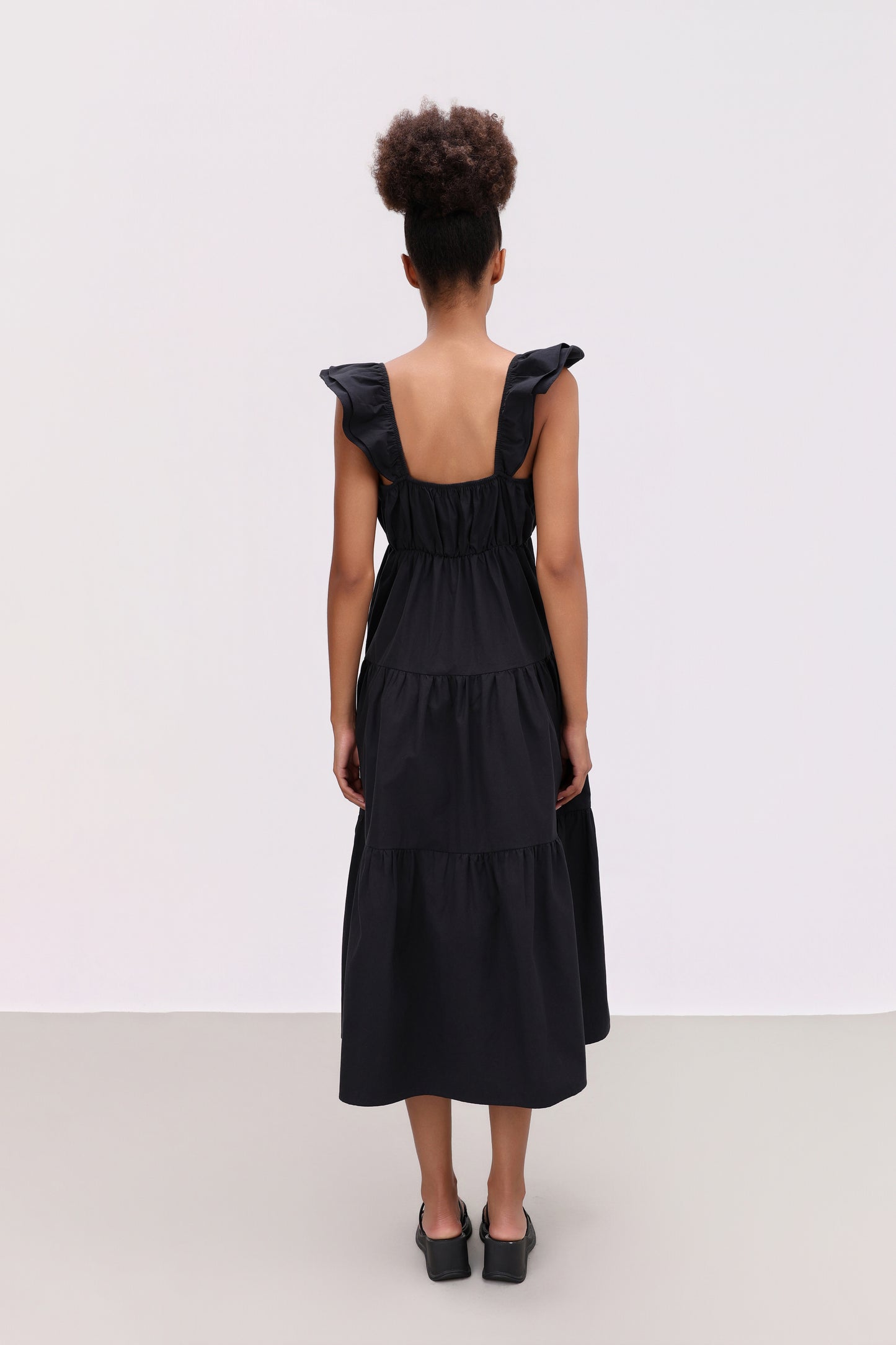 AMANDA BLACK COTTON DRESS