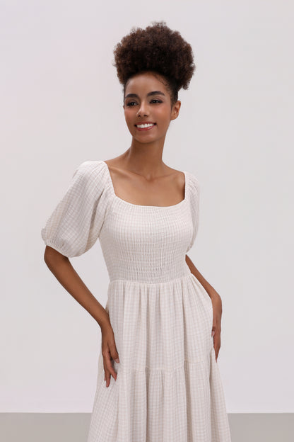 HELENA GINGHAM COTTON MIDI DRESS