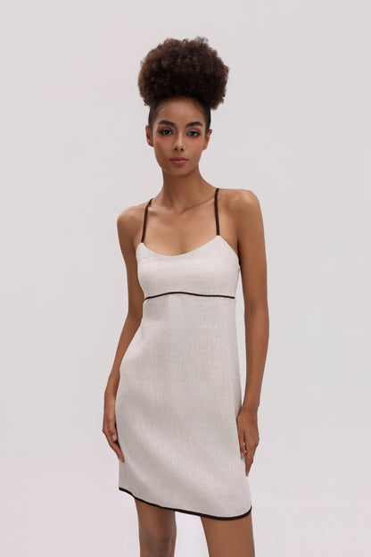 TILLY NATURAL LINEN MINI DRESS