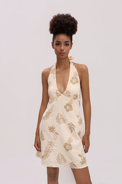 LUCY YELLOW COTTON MINI DRESS