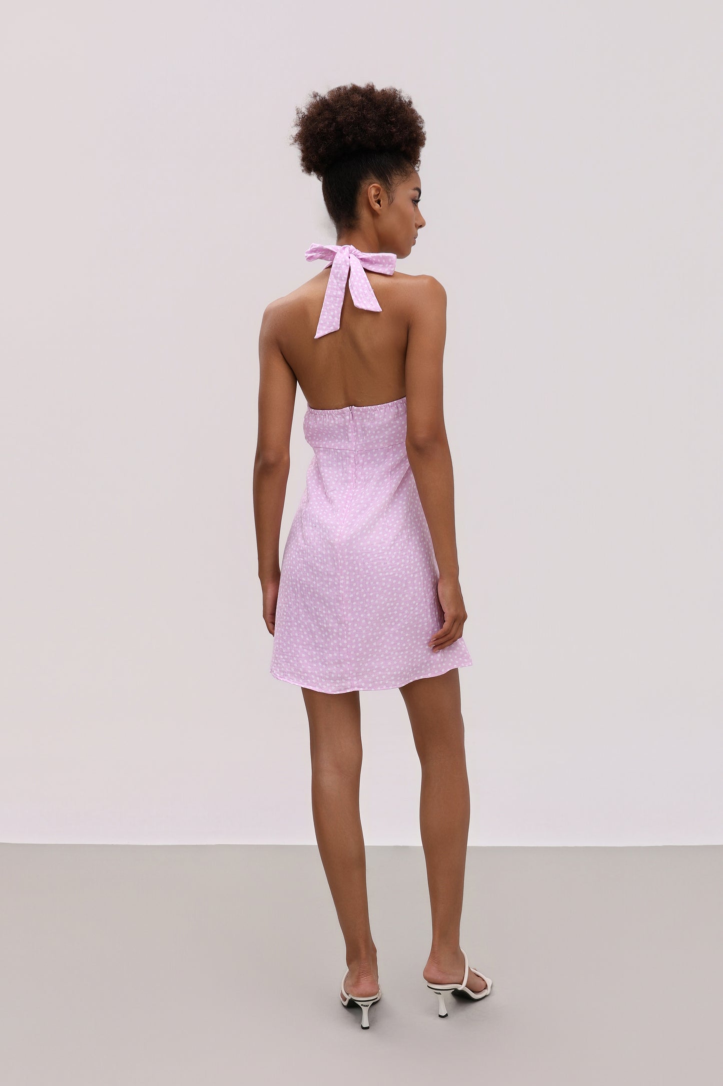 LUCY PINK POLKA DOT COTTON MINI DRESS