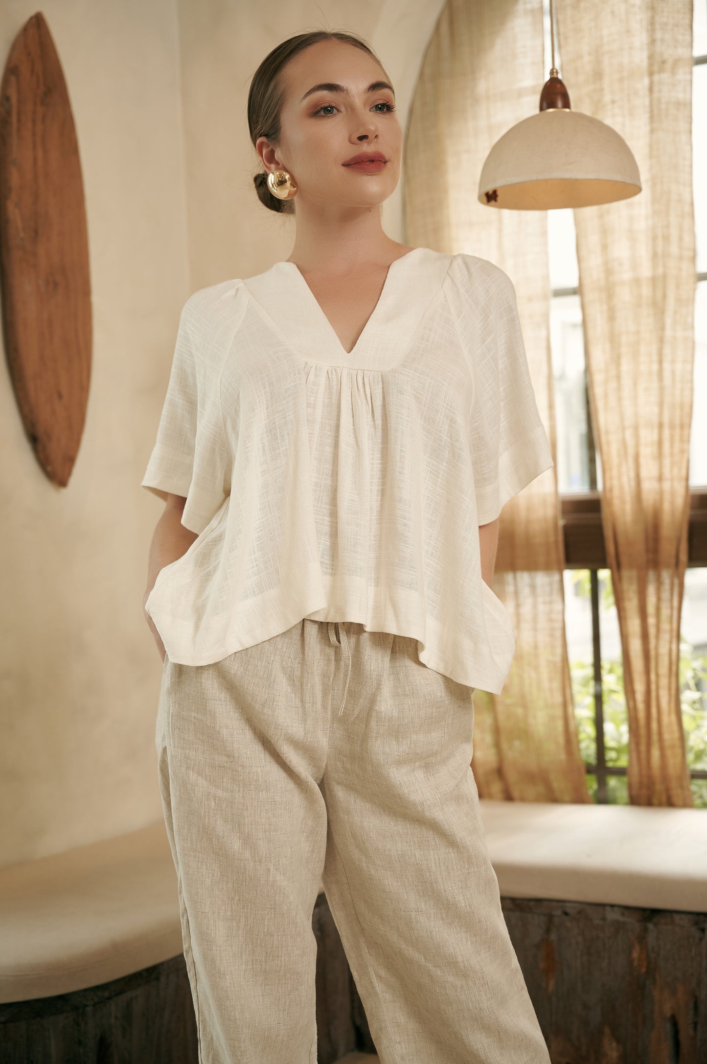 SHIRLEY NATURAL LINEN PANT