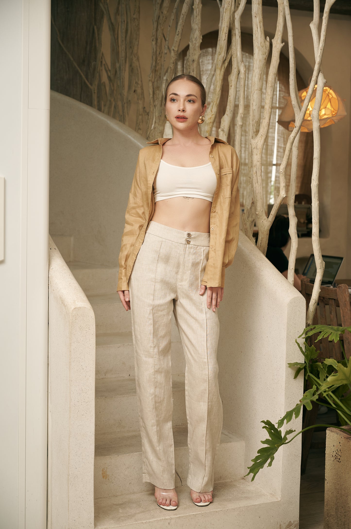 JENNA NATURAL LINEN PANT